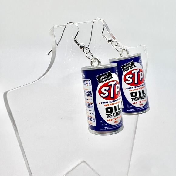 STP Oil Earrings - STP Accessories - Racing Accessories - Car Earrings - Mini - Picture 3 of 7